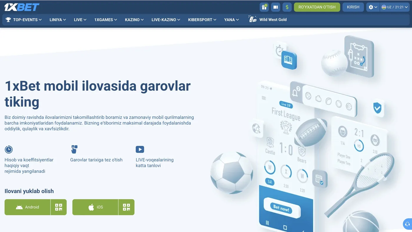 1xBet mobil ilova