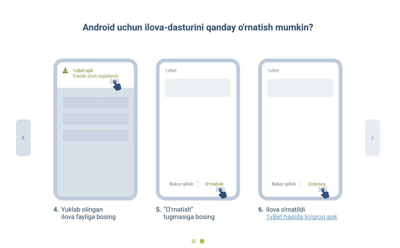 1xBet Android ilovasi
