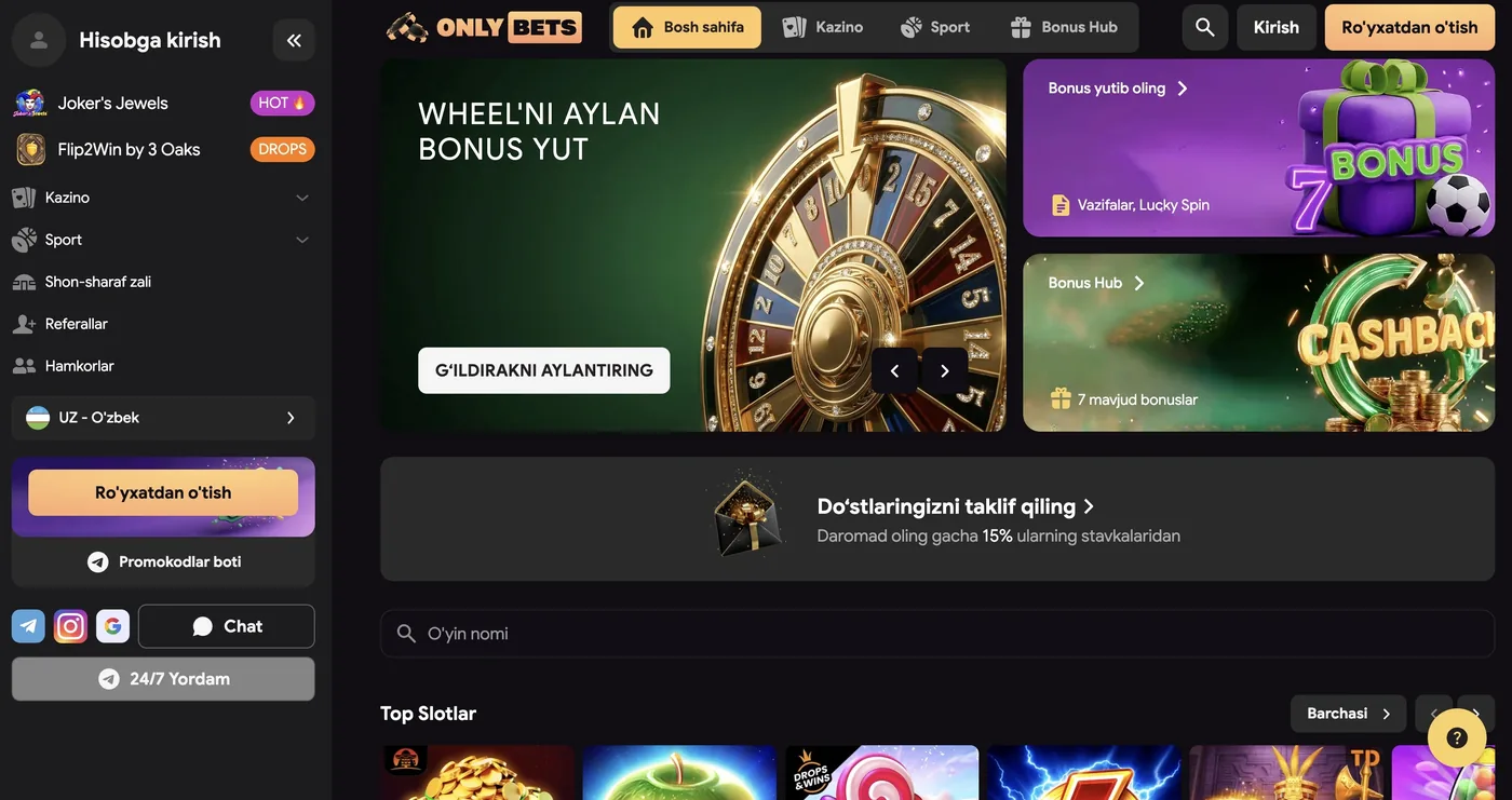 OnlyBets rasmiy sayt