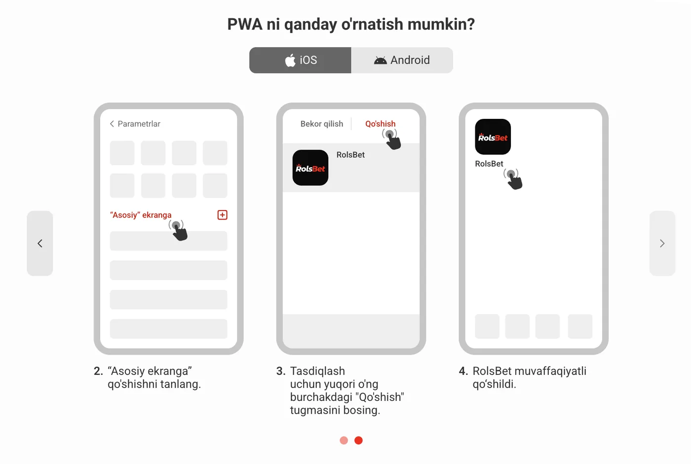 RolsBet iOS ilovasi